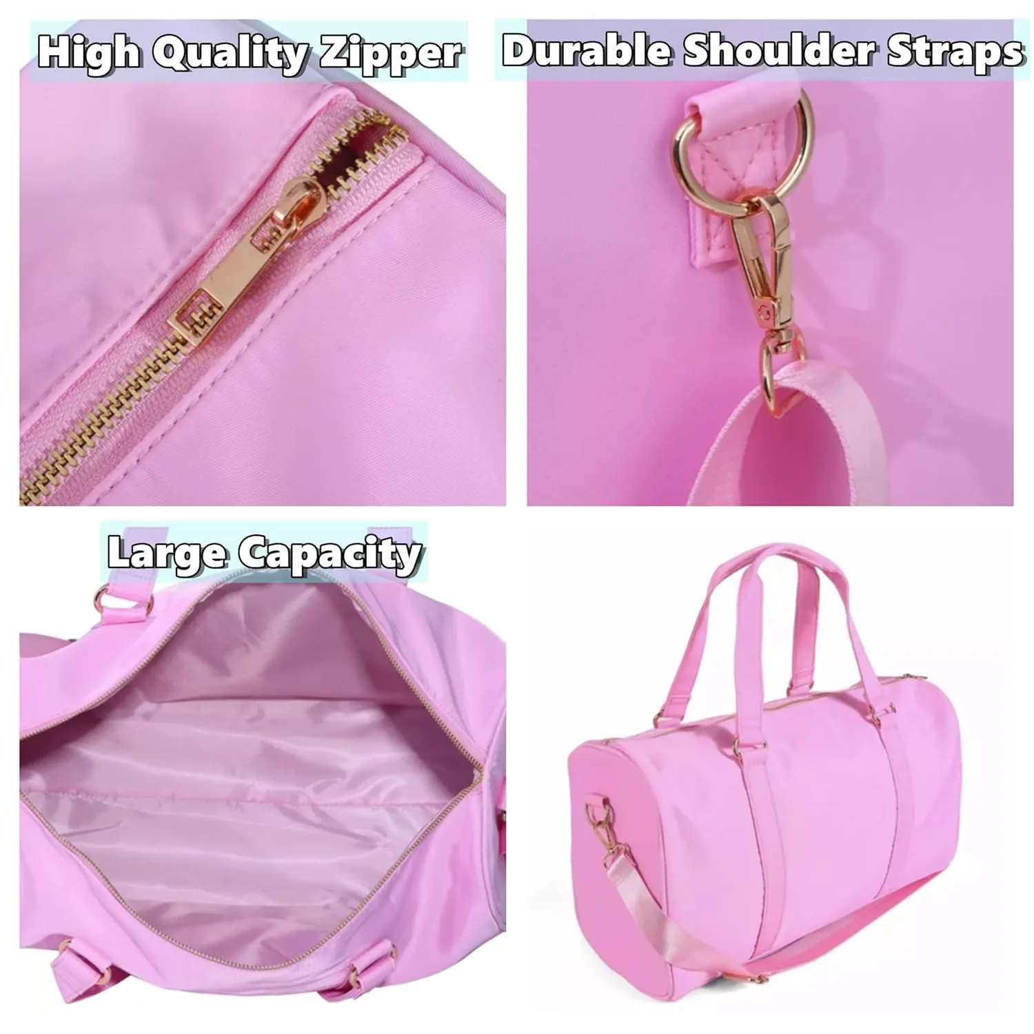 Personalized Girls Dance Ballet Bag With Chenille Name Yoga Bag Travel Duffel Bag Shoe Bags Women Sport Duffle Bag Cheer Bag for Gym Ballet School