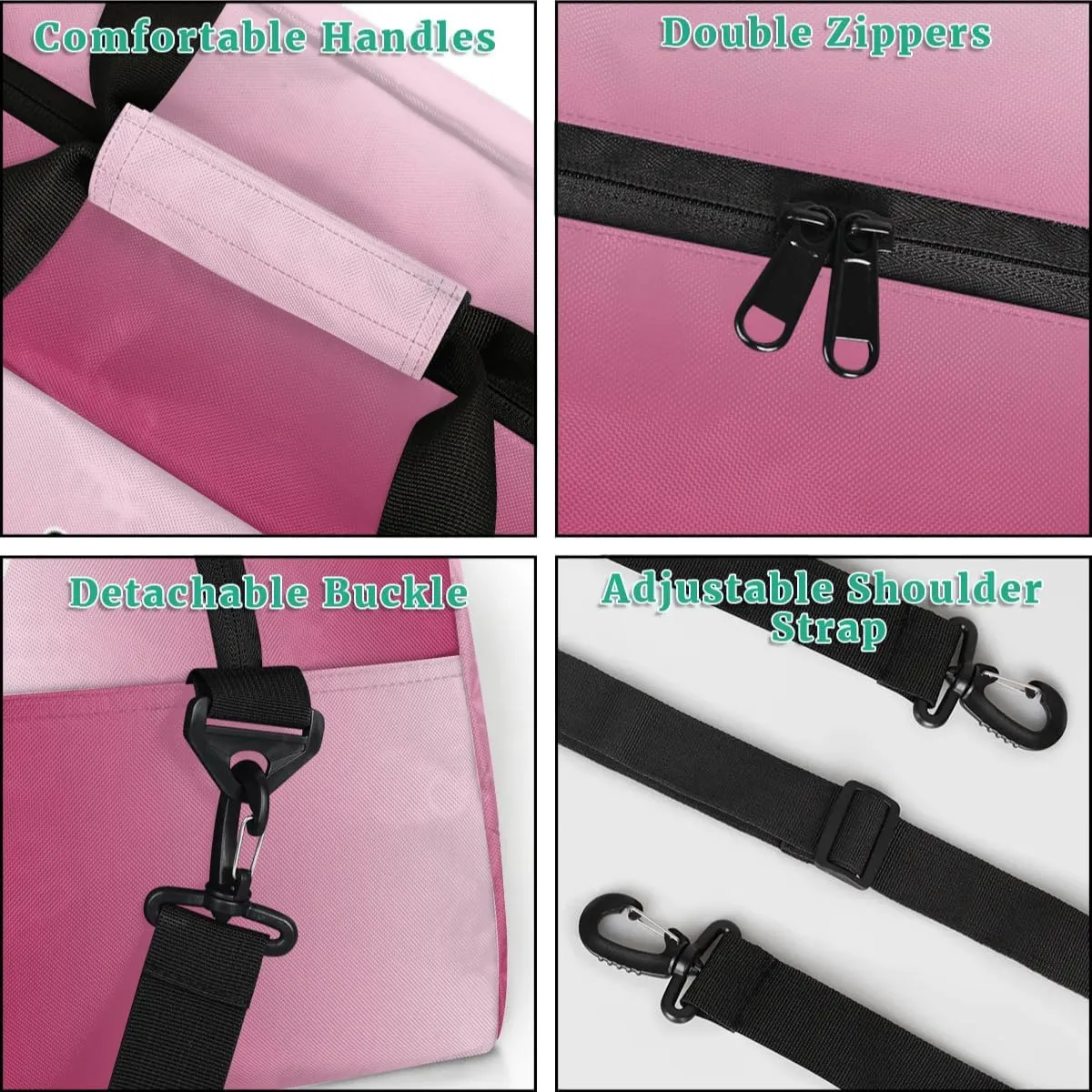 Personalized Gymnastics Dance Bag Gym Bag, Custom Sports Duffel Bags Weekender Bags Travel Duffel Bag Custom Neme Gymnastics Ballet Bag, Dark Pink Gradient