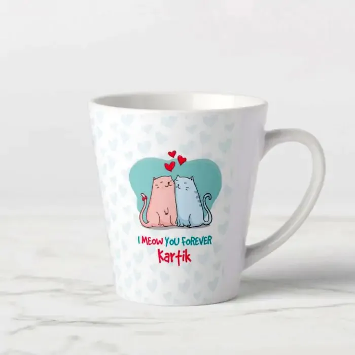 Personalized I Meow You Forever Name Printed Coffee Mug for Couple