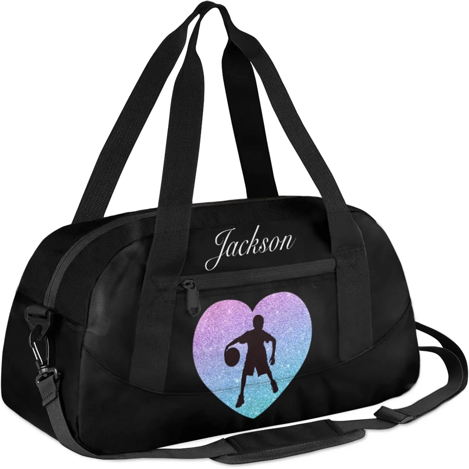 Personalized Sport Duffel Bag Custom Basketball Sports Bag with Name Travel Overnight Shoulder Bags Customized Gifts for Women Men, Gradient Blue