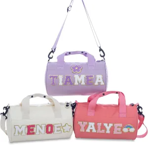 Personalized Sport Gym Bag for Toddler,Custom Dance Duffle Bag,Travel Bag for Girls,Sewn on with Chenille Letters,Kids Ballet Bag,Overnight Weekender Travel Bag,Kids Christmas Gift