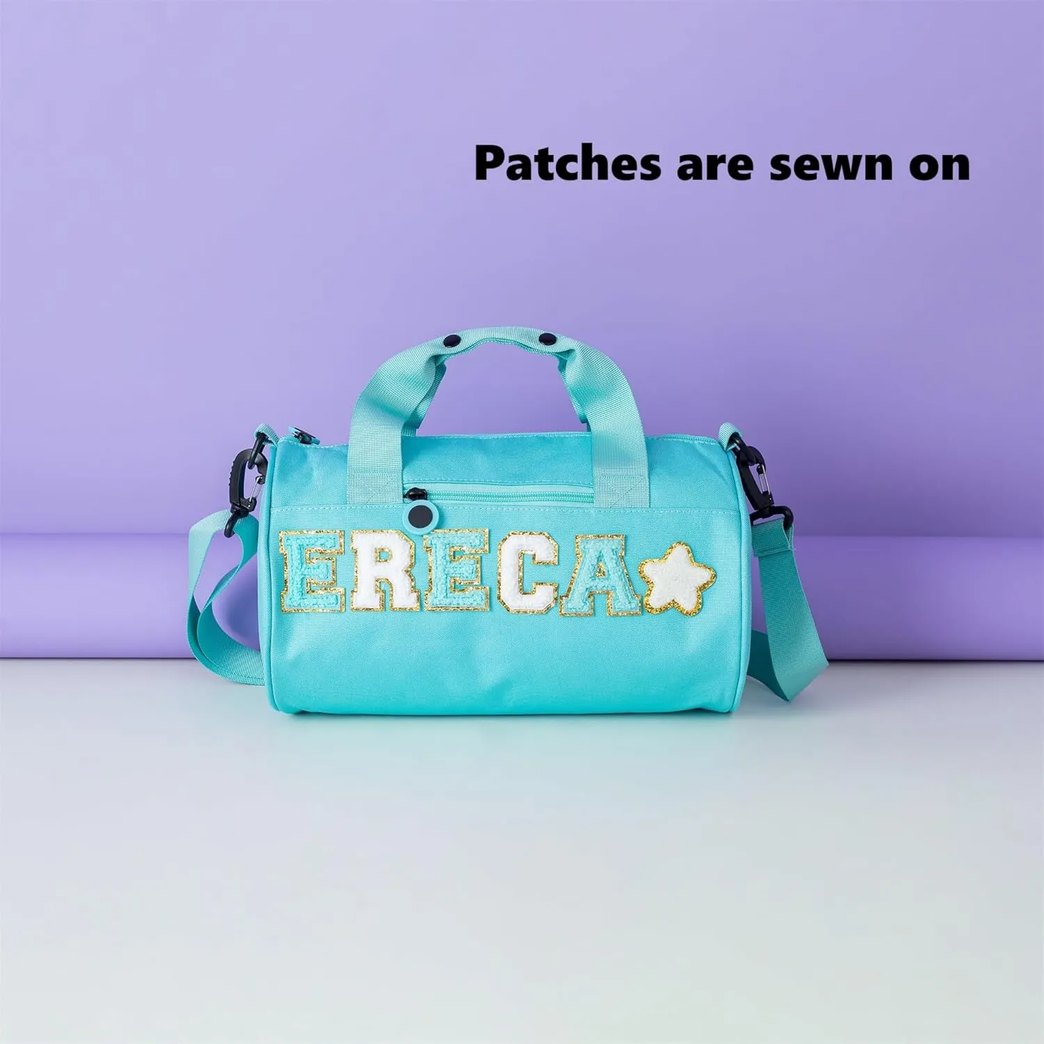 Personalized Sport Gym Bag for Toddler,Custom Dance Duffle Bag,Travel Bag for Girls,Sewn on with Chenille Letters,Kids Ballet Bag,Overnight Weekender Travel Bag,Kids Christmas Gift