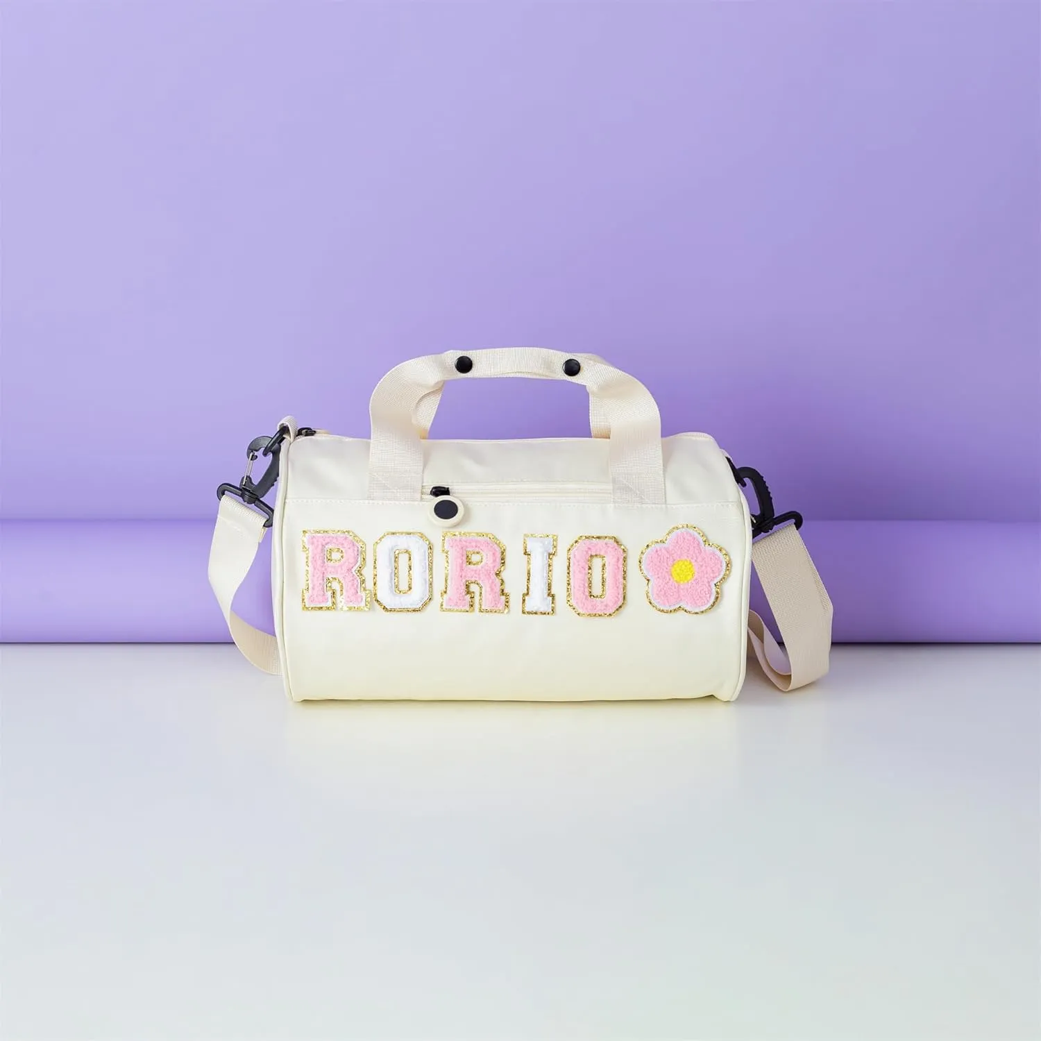 Personalized Sport Gym Bag for Toddler,Custom Dance Duffle Bag,Travel Bag for Girls,Sewn on with Chenille Letters,Kids Ballet Bag,Overnight Weekender Travel Bag,Kids Christmas Gift