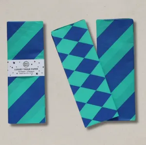 Petra Boase - Luxury Tissue Paper Diamond/Diagonal - Cobalt Blue/Jade