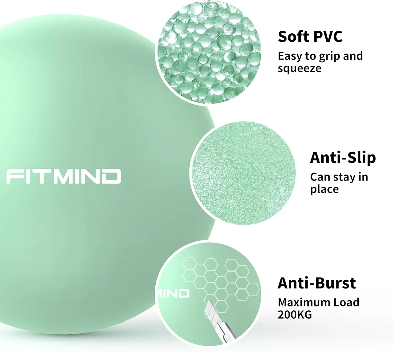 Pilates Ball - 10 Inch Core Ball for Yoga, Stability, Fitness, Ab & Core Workout, Physical Therapy