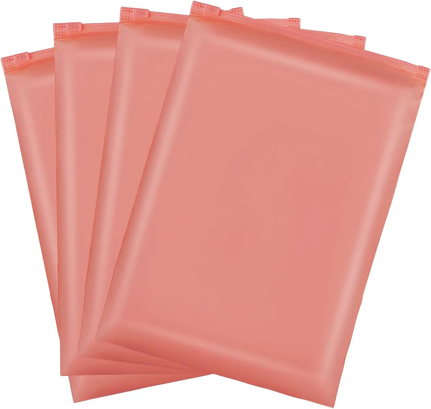Pink T Shirt Bags, 10x13 inch, Pack of 50, Frosted Zipper Bags for Clothes, Swimsuit, Bathing Suit, Pants, File, Waterproof for Small Business Packaging, Shipping, Mailing, Selling, Travel