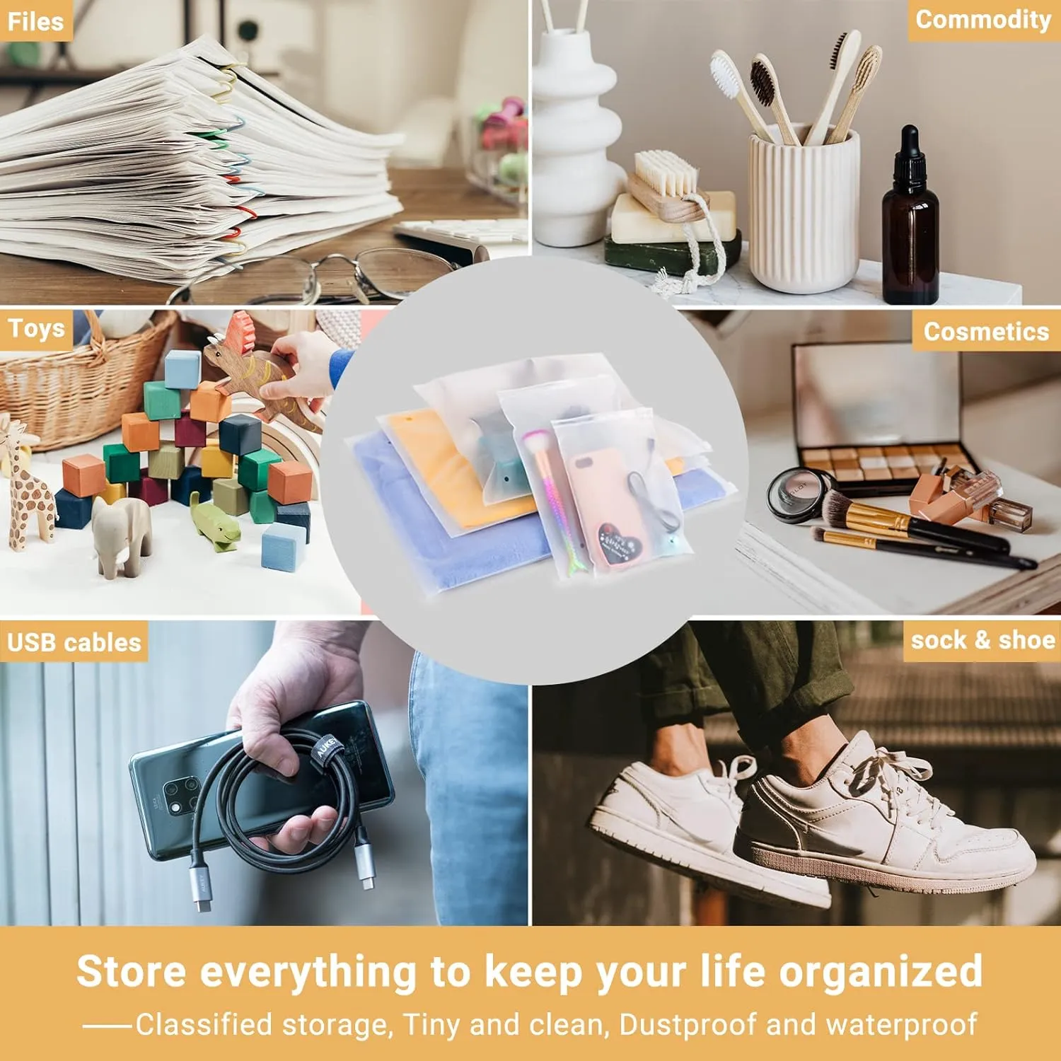 Plastic Bags for Hoodies, 100 Pcs 14x18 Inch Frosted Plastic Zip Bags for Clothes Business Selling Shipping, with Vent Hole & Resealable Ziplock, 3 Mil
