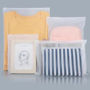 Plastic Shipping Bags, 5 Sizes 12x16" 10x13" 8x10" 12x8" 10x7" Pack of 100, Durable Resealable Zip Poly Bags 3 Mil Thick for Business Packing Mailing Travel, Frosted, with Vent Hole