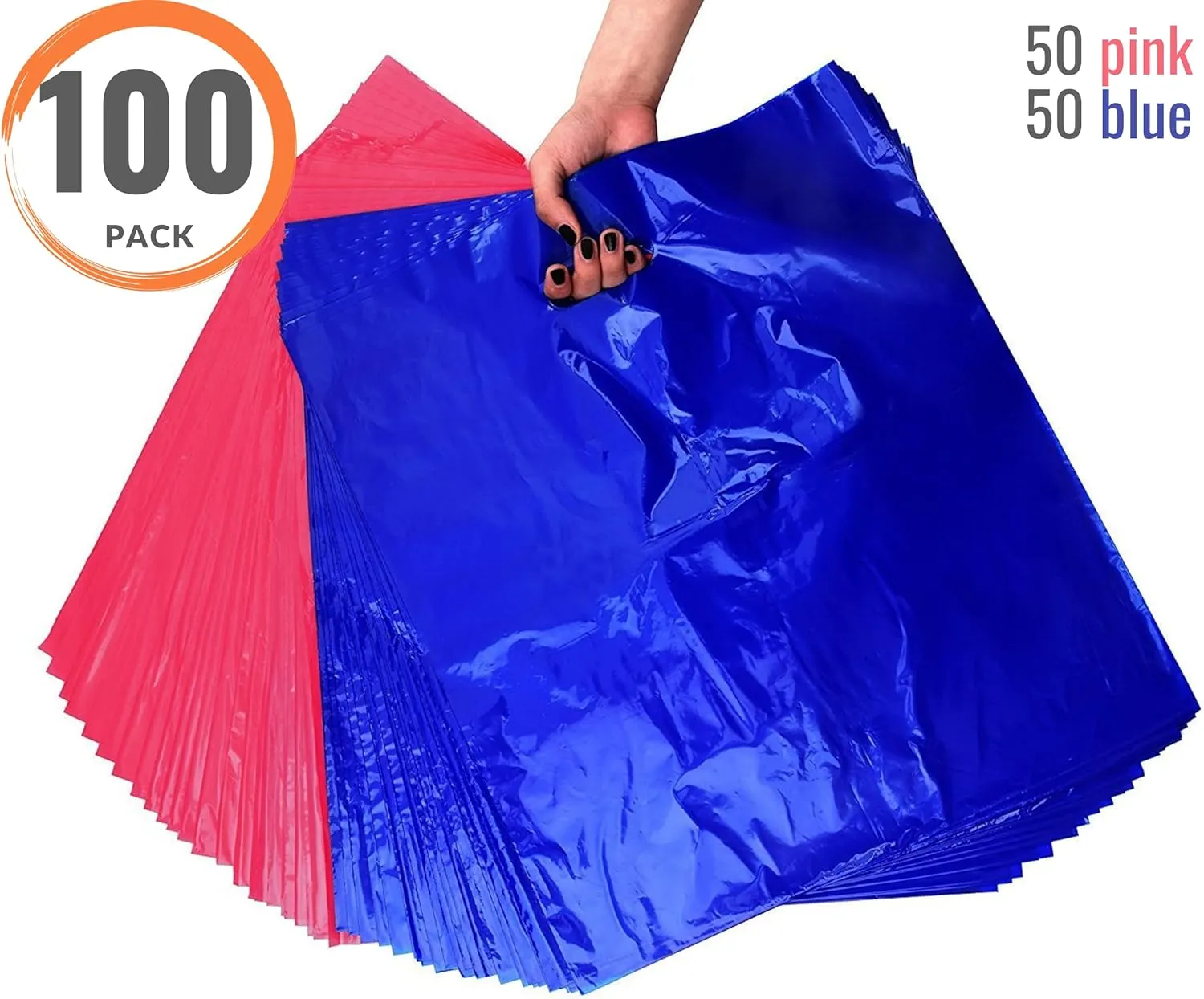 Plastic Shopping Bags for Small Business | 16x18 Extra Large Merchandise Bags | Boutique Bags | Big Retail Bags with Handles | Bolsas de Plastico para Negocio