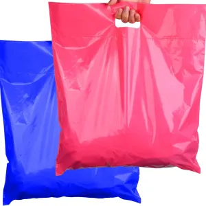 Plastic Shopping Bags for Small Business | 16x18 Extra Large Merchandise Bags | Boutique Bags | Big Retail Bags with Handles | Bolsas de Plastico para Negocio