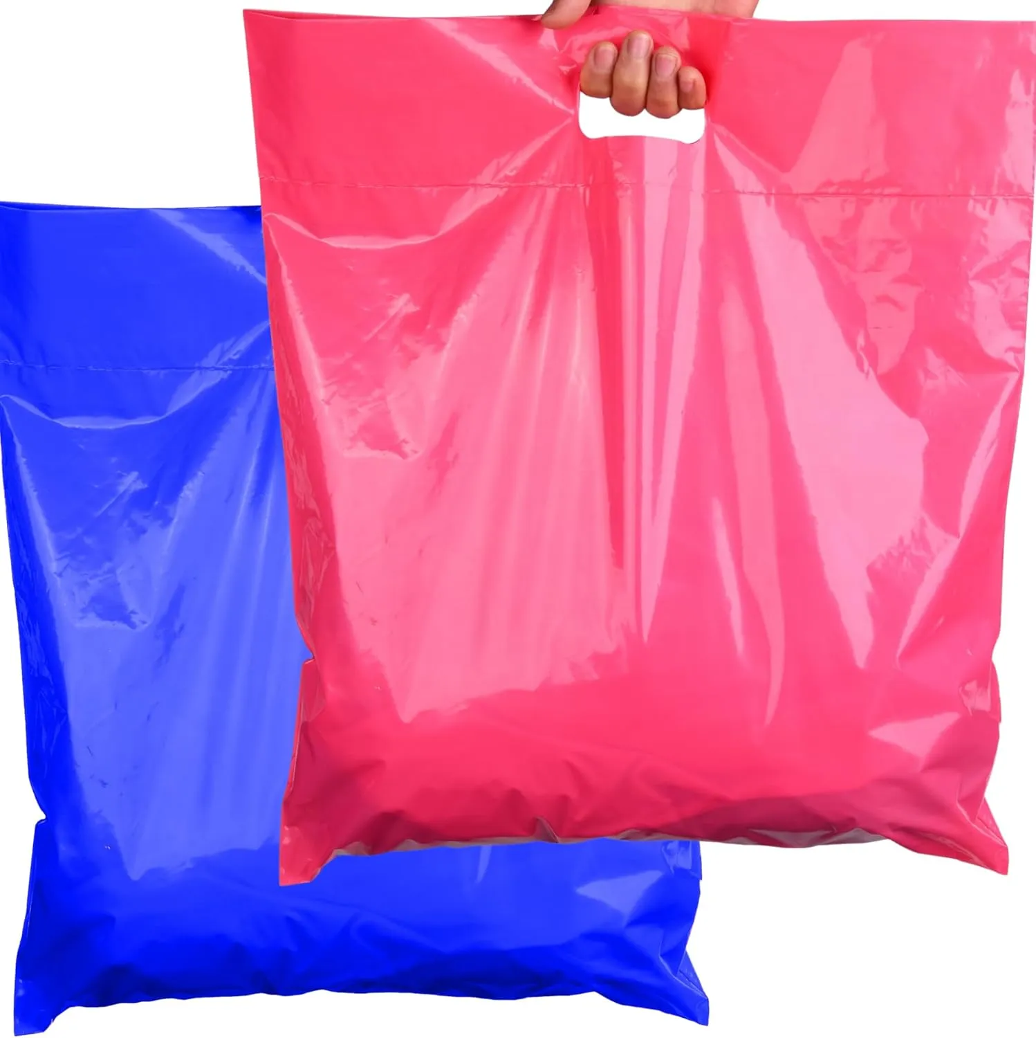 Plastic Shopping Bags for Small Business | 16x18 Extra Large Merchandise Bags | Boutique Bags | Big Retail Bags with Handles | Bolsas de Plastico para Negocio