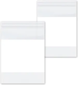 Plastic Zipper Bag, Resealable White Block Bags, Clear, 9 x 12 Inch, 2 Mil, 1000 Pack