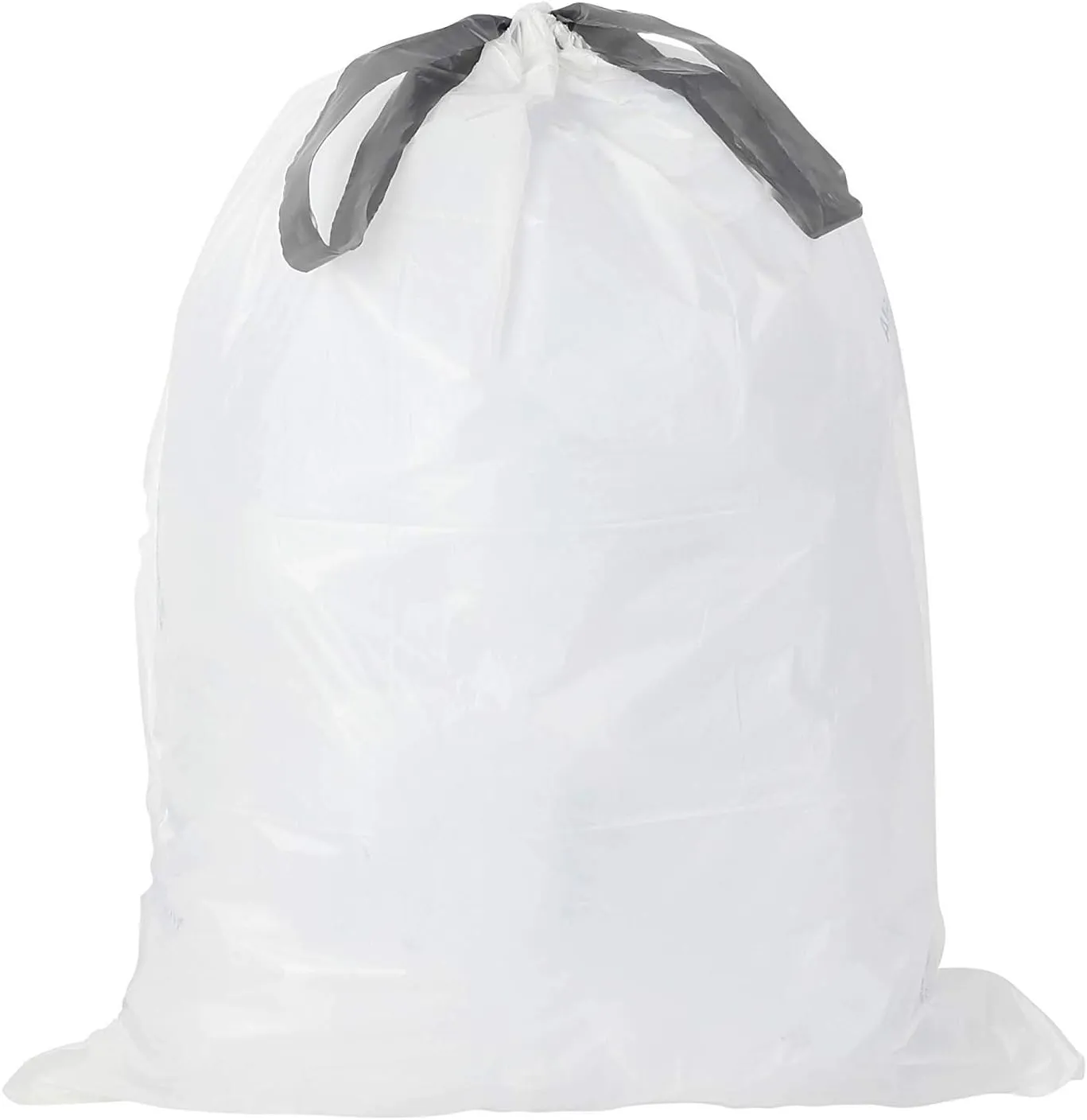 Plasticplace Trash Bags - 5 Gallon Garbage Bag Liners White│0.9 Mil Thick, Sturdy Drawstring Placement│19" X 25" Size (100 Count)