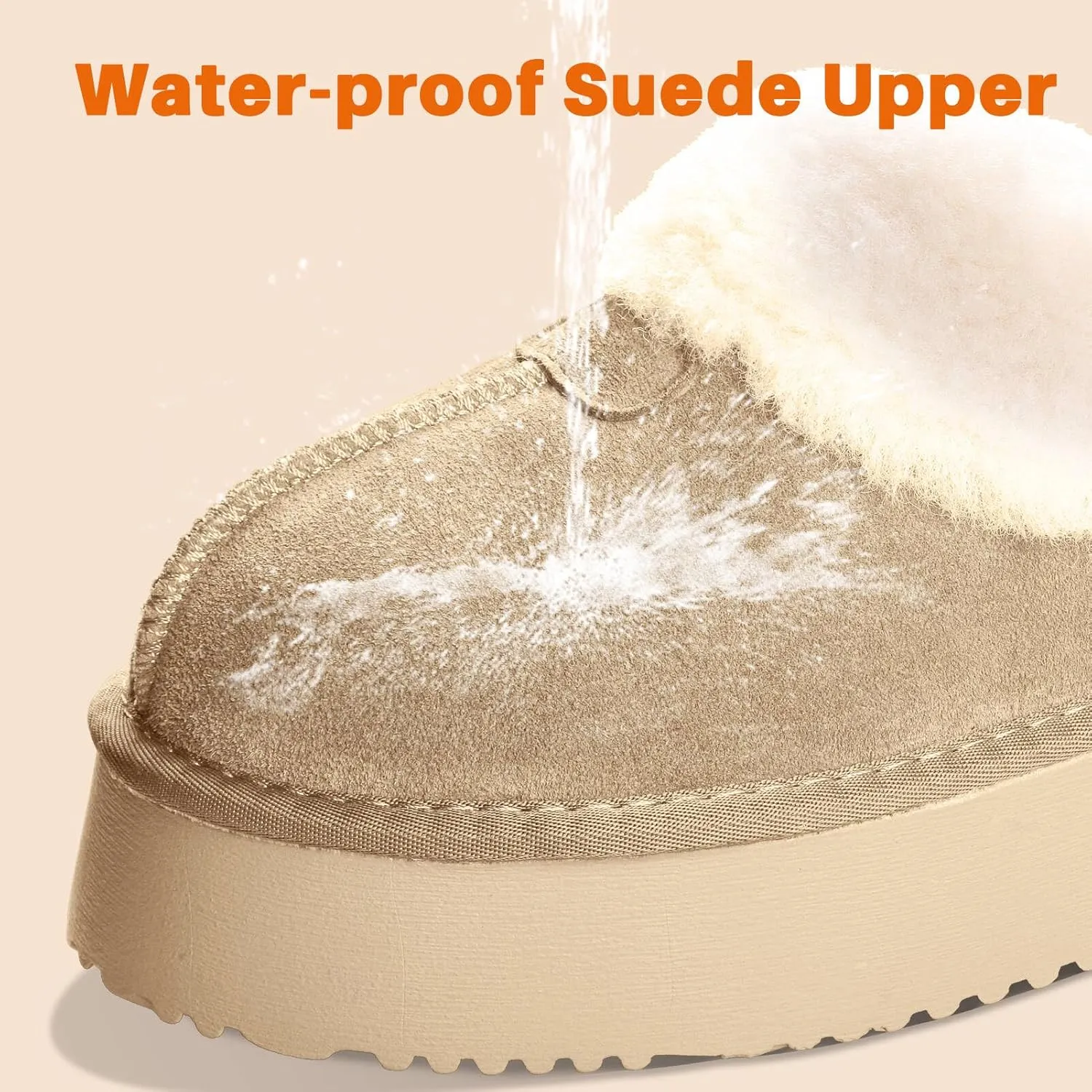 Platform Slippers for Women Warm Shearling Linings Women's Shoe House Slippers Comfortable & Light-Weight