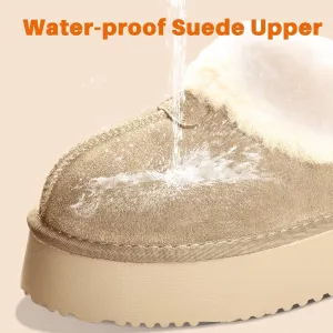 Platform Slippers for Women Warm Shearling Linings Women's Shoe House Slippers Comfortable & Light-Weight