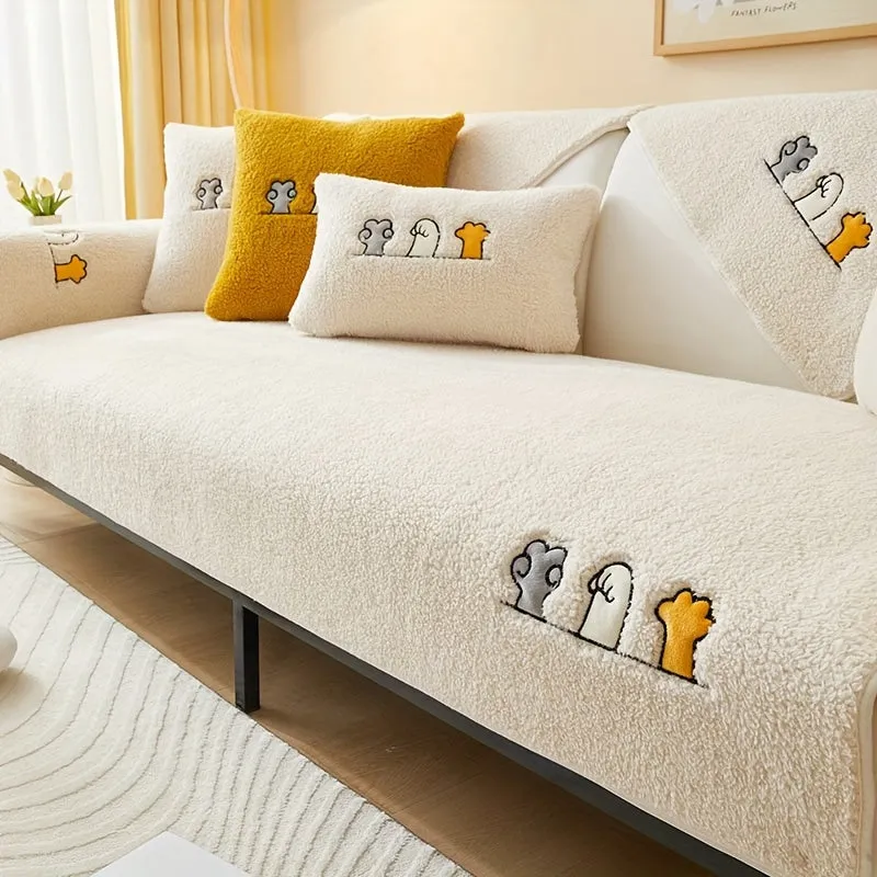 Plush Thick Shearling Sofa Cover