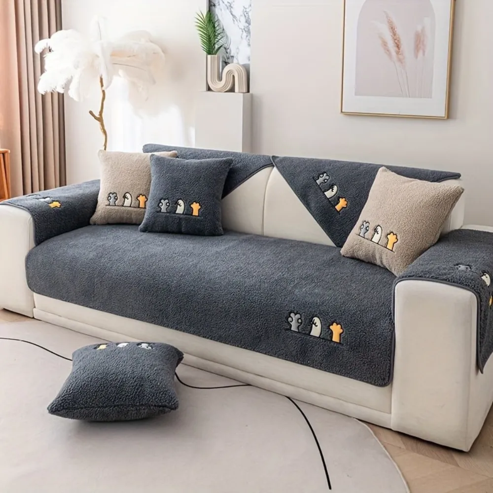 Plush Thick Shearling Sofa Cover