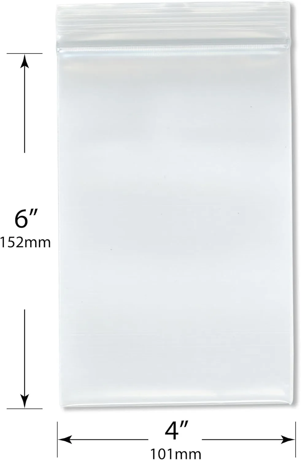 Plymor 4" x 6" (Pack of 100), 8 Mil Extra Thick Heavy Duty Zipper Reclosable Plastic Bags