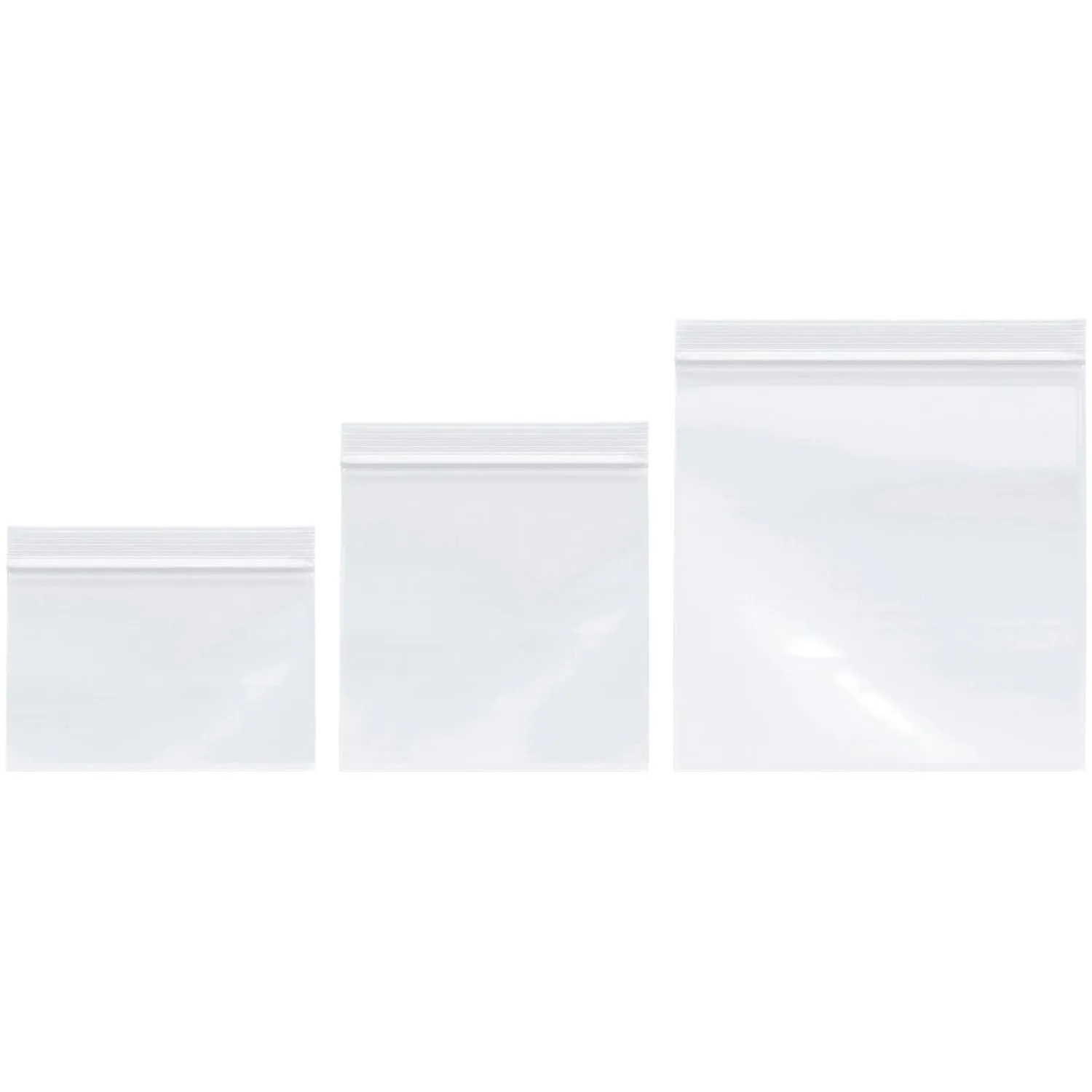 Plymor 6" x 4" (100), 6" x 6" (100), 8" x 8" (100), 4 Mil Variety Pack Heavy Duty Zipper Reclosable Plastic Bags