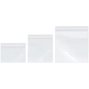 Plymor 6" x 4" (100), 6" x 6" (100), 8" x 8" (100), 4 Mil Variety Pack Heavy Duty Zipper Reclosable Plastic Bags