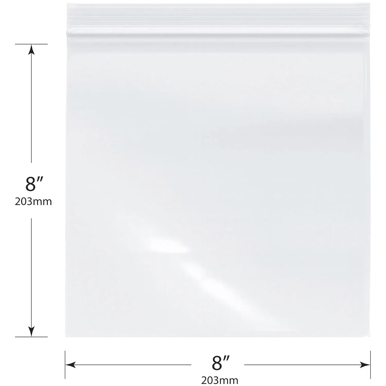 Plymor 6" x 4" (100), 6" x 6" (100), 8" x 8" (100), 4 Mil Variety Pack Heavy Duty Zipper Reclosable Plastic Bags