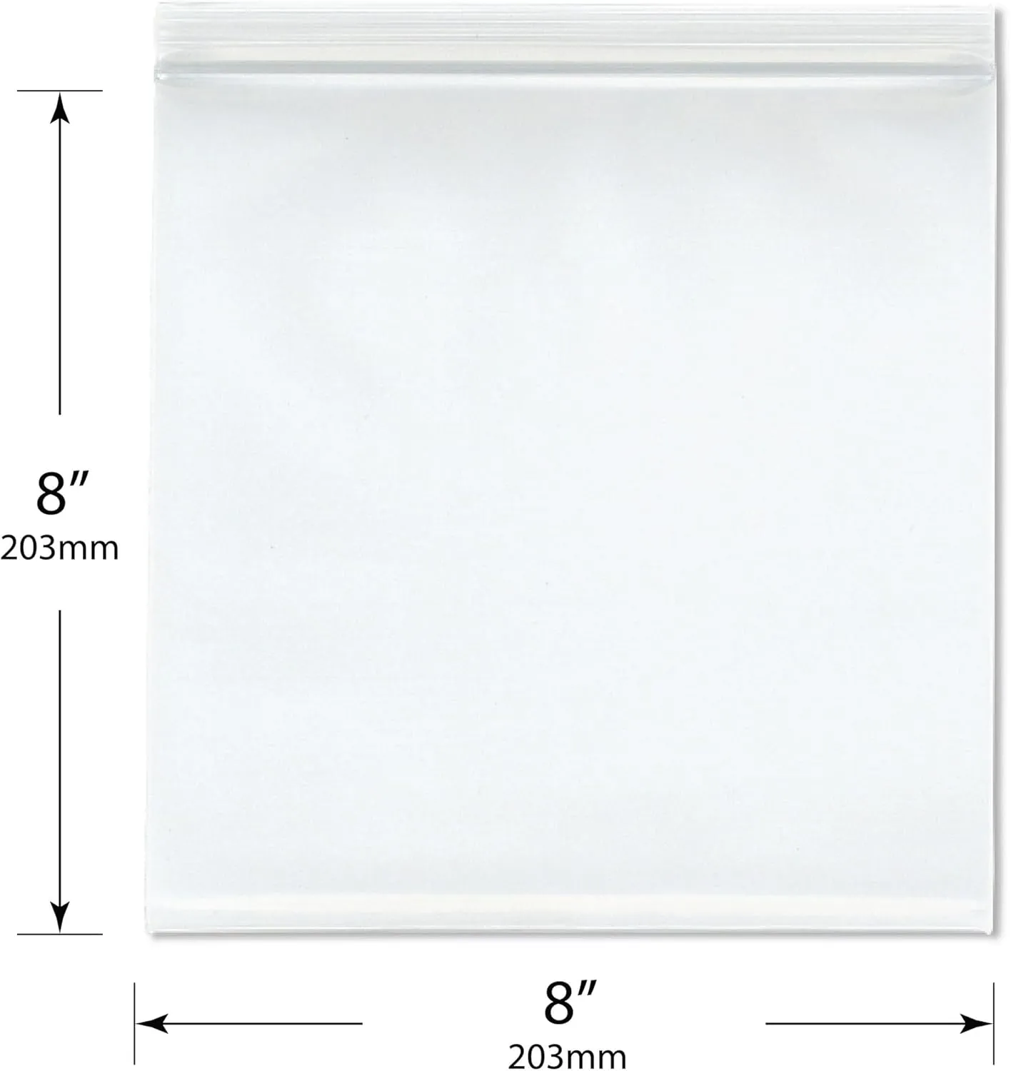 Plymor 8" x 8" (Pack of 100), 8 Mil Extra Thick Heavy Duty Zipper Reclosable Plastic Bags