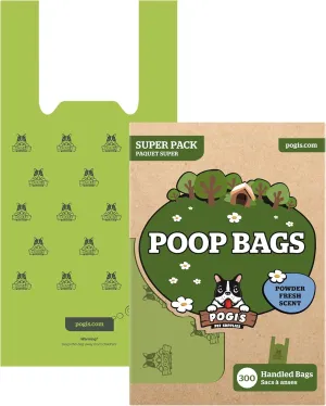 Pogi's Dog Poop Bags with Easy-Tie Handles - 300 Doggy Leak-Proof, Ultra Thick, Scented Poop Bags for Dogs, Cat