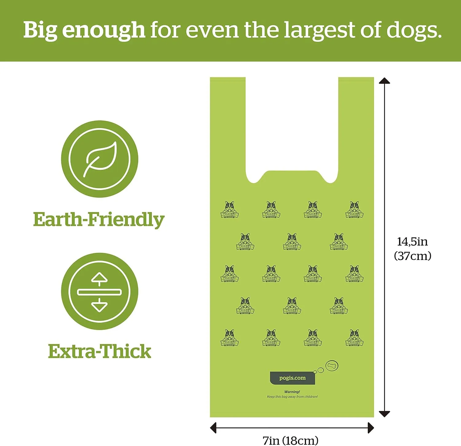 Pogi's Dog Poop Bags with Easy-Tie Handles - 300 Doggy Leak-Proof, Ultra Thick, Scented Poop Bags for Dogs, Cat