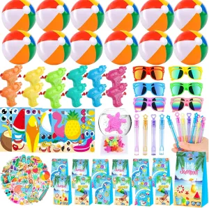 Pool Beach Party Favors for Kids 12 Pack – Beach Balls, Sunglasses, Bubble Wands – Summer Birthday Goodie Bag Stuffers, Birthday Party Favors