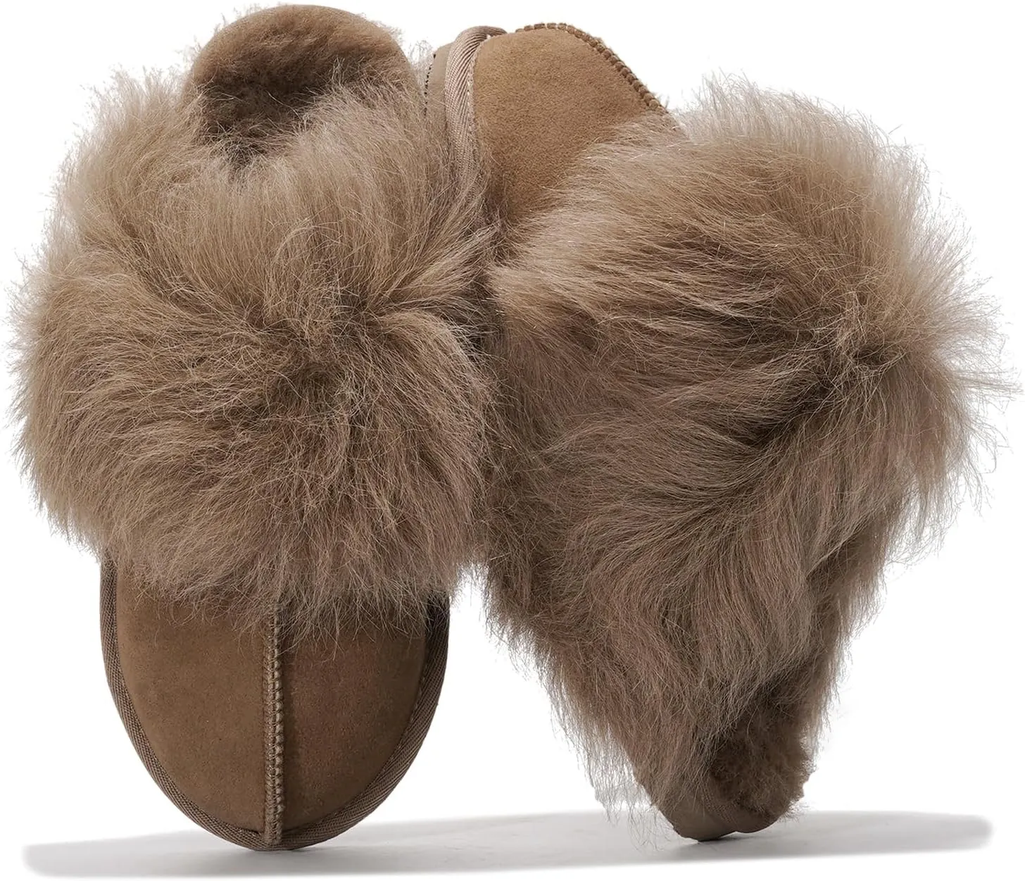 Project Cloud 100% Australian Sheepskin Scuff Slippers for Women - Genuine Shearling Memory Foam Slides for Women - Non-Slip Womens Slippers (Ryann)