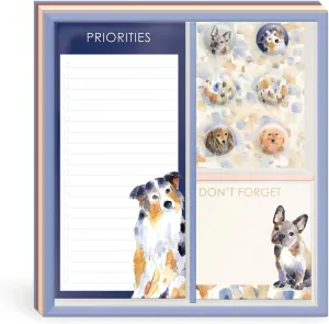 Punch Studio Watercolor Pets DogsNotepad, Listpad and Magnet Set (59256)