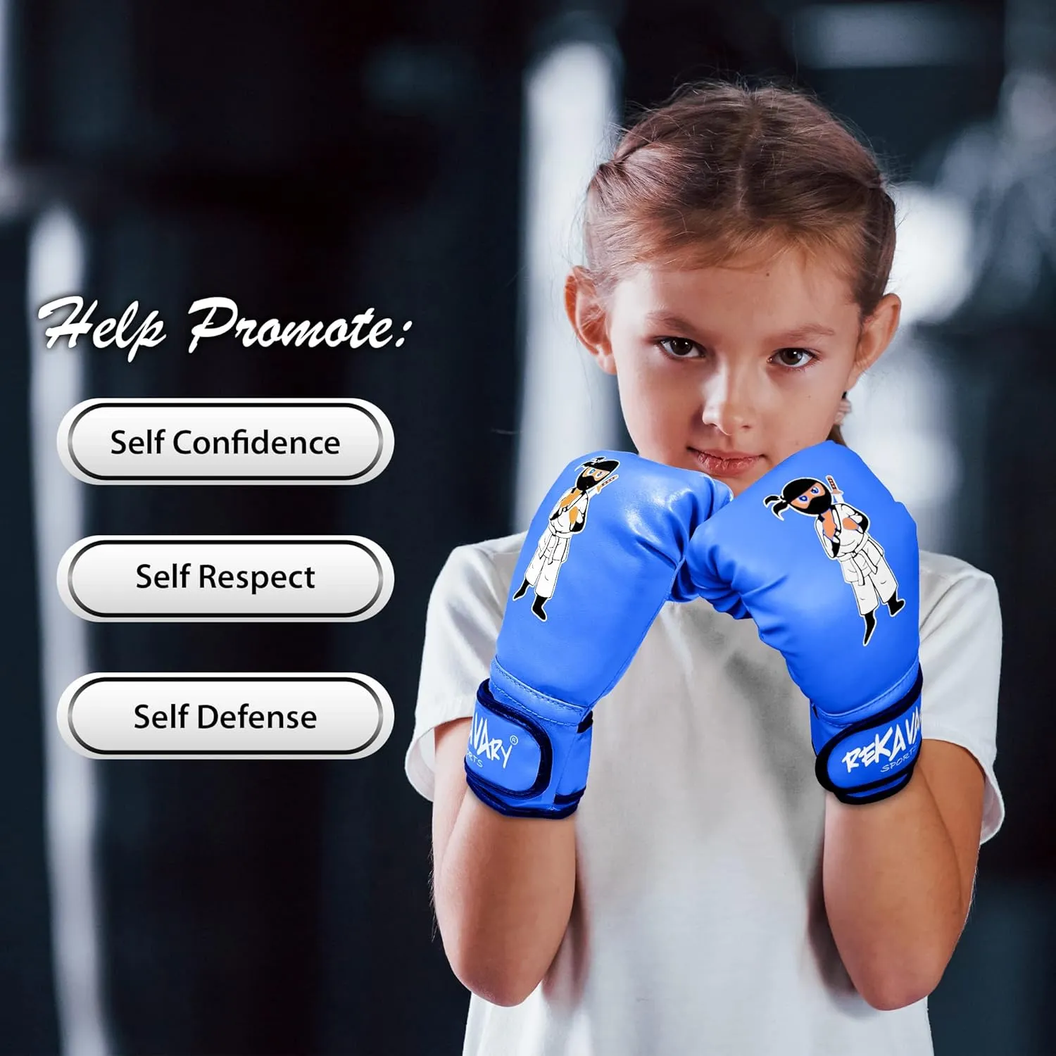 Punching Bag for Kids - 5' 3" Tall and Stable - Ninja Kids Inflatable Punching Bag Combo Kit with Kids Boxing Gloves, a Pump and Repair Kit. Boxing Bag for Immediate Bounce Back