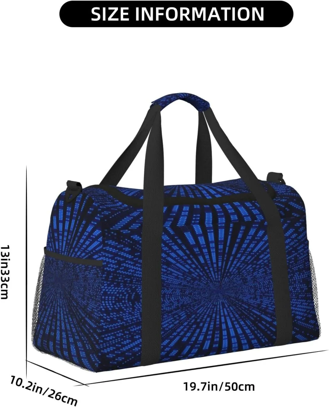 Purple Circle Illusion Travel Duffel Bag Large Foldable Waterproof Overnight Bag For Beach Swim Bags Pool Sports Gym