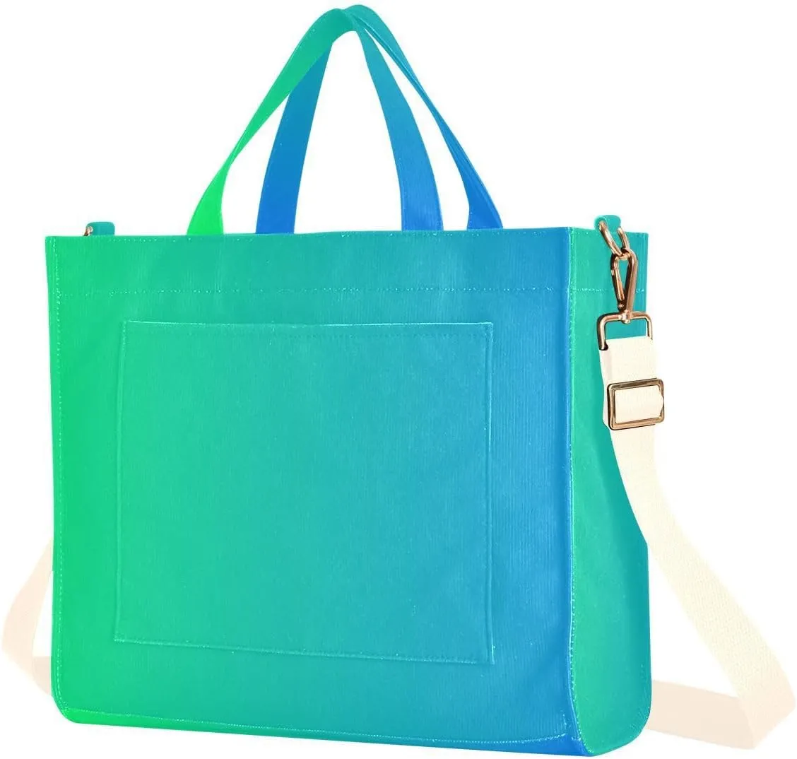 Purple Gradient Tote Purse Women, Corduroy Totes Bags for Women College Tote Bag Small Bag