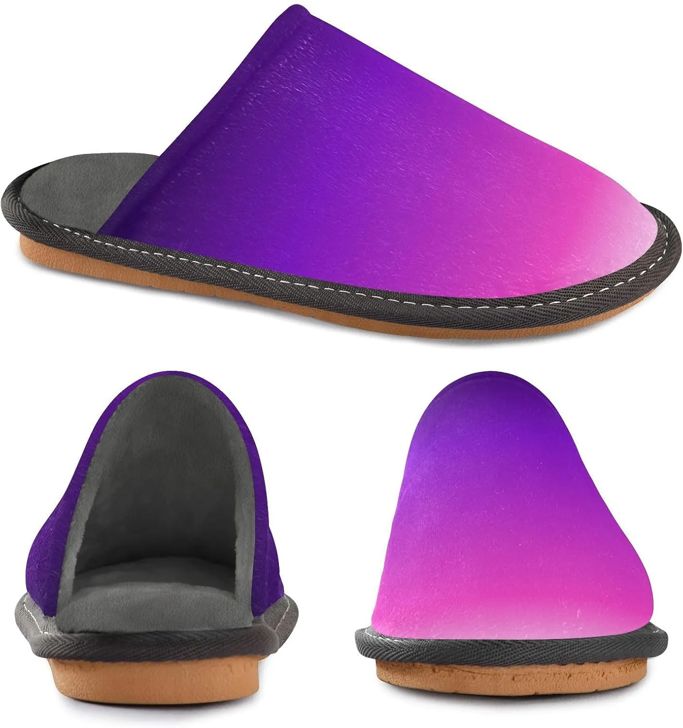 Purple Rose Gradient House Slippers for Women Men Non-Slip Cute Slippers