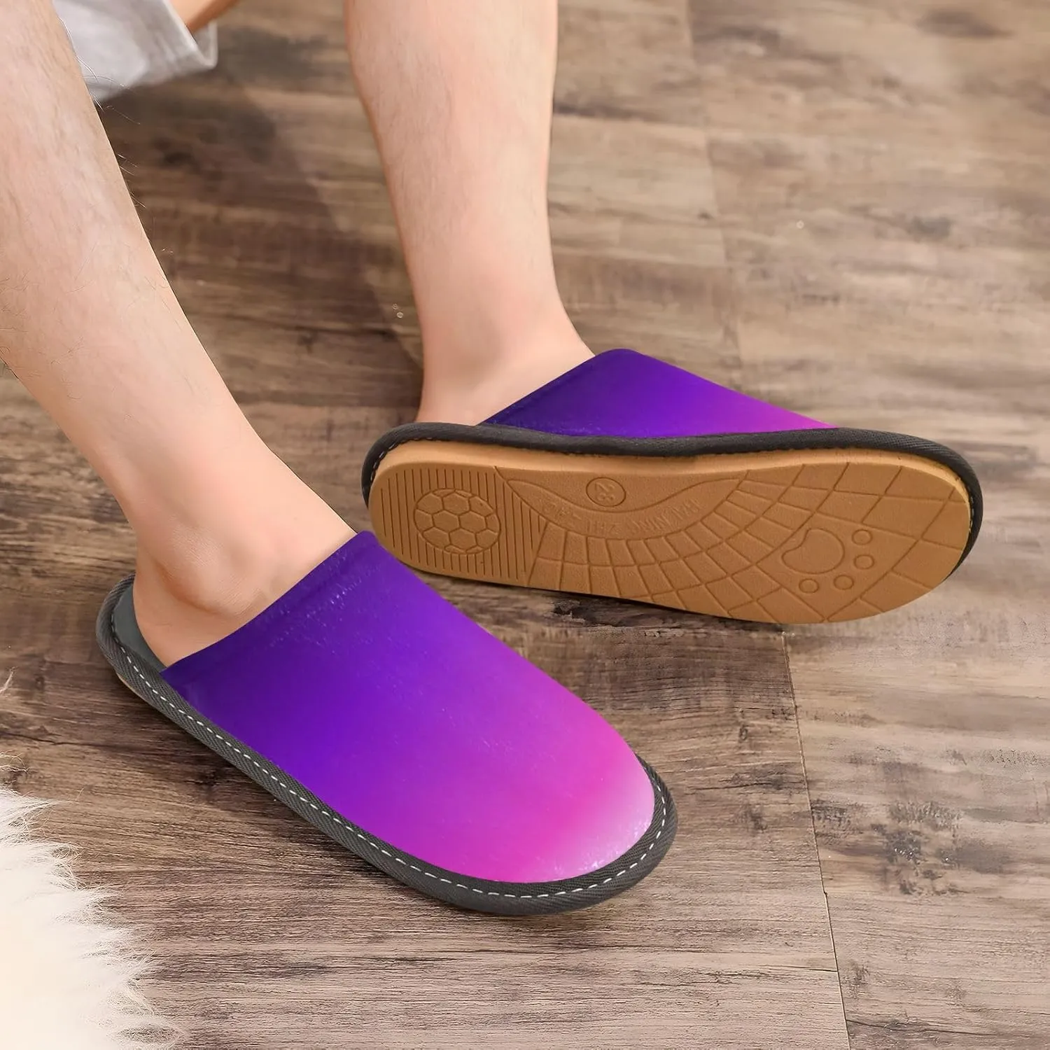 Purple Rose Gradient House Slippers for Women Men Non-Slip Cute Slippers