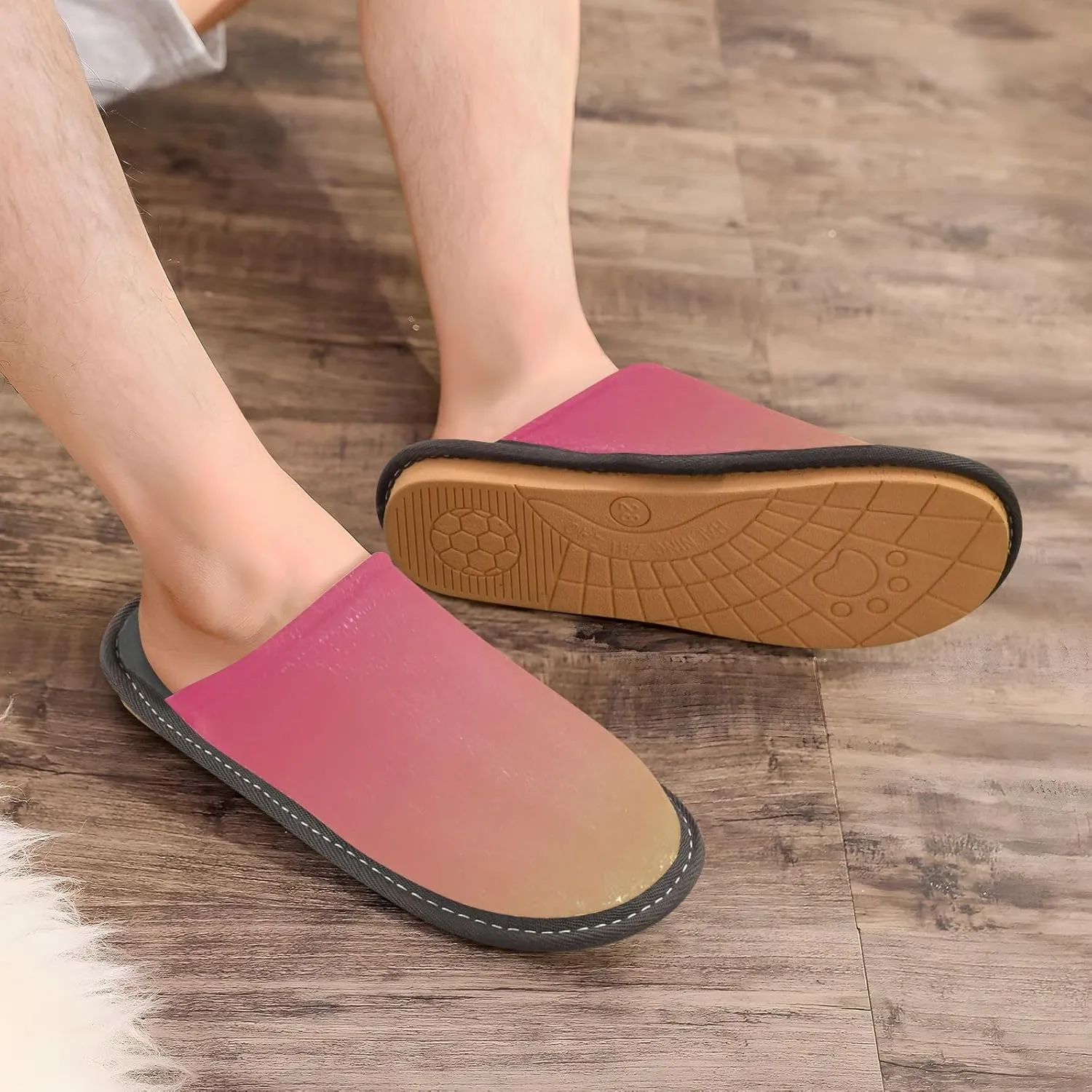 Purple Rose Gradient House Slippers for Women Men Non-Slip Cute Slippers