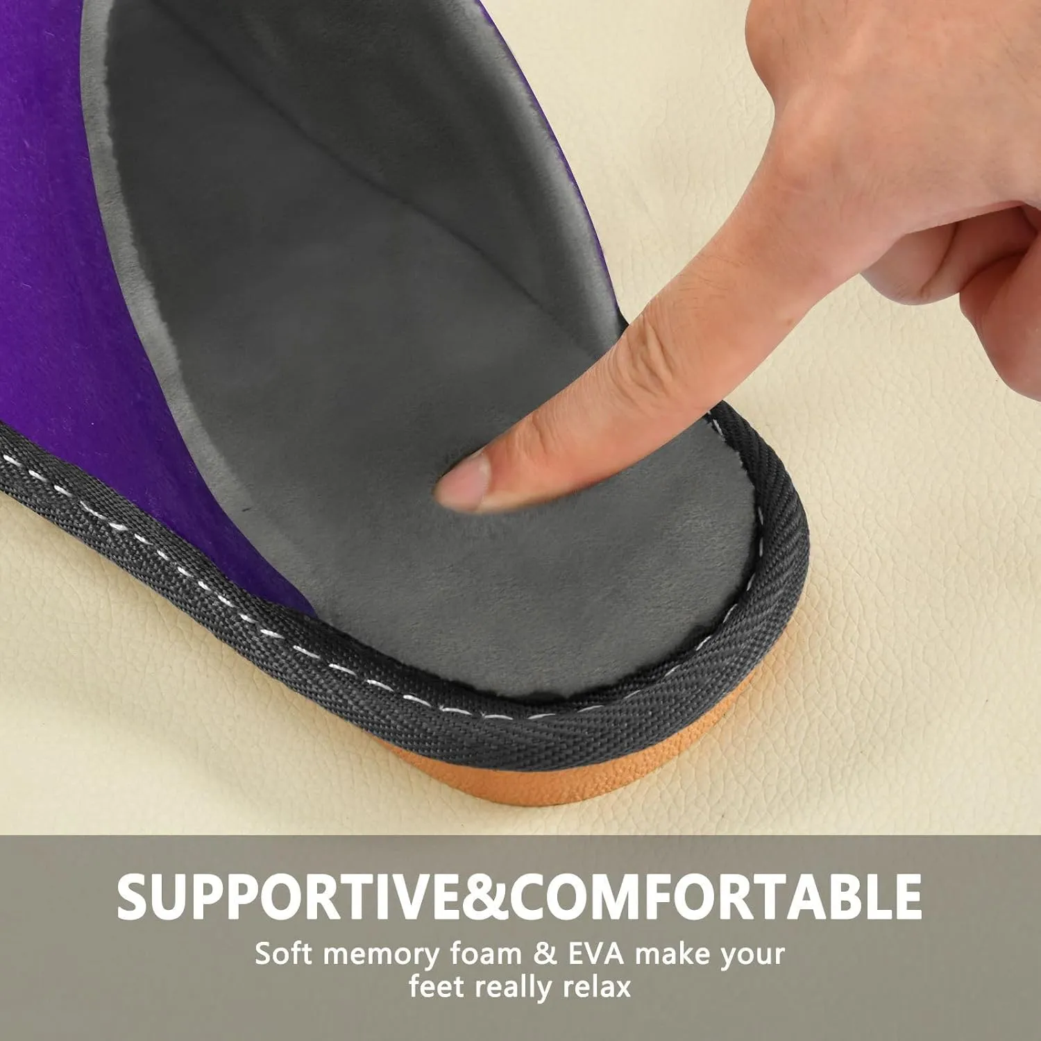 Purple Rose Gradient House Slippers for Women Men Non-Slip Cute Slippers