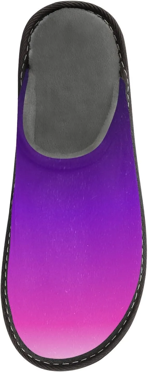 Purple Rose Gradient House Slippers for Women Men Non-Slip Cute Slippers