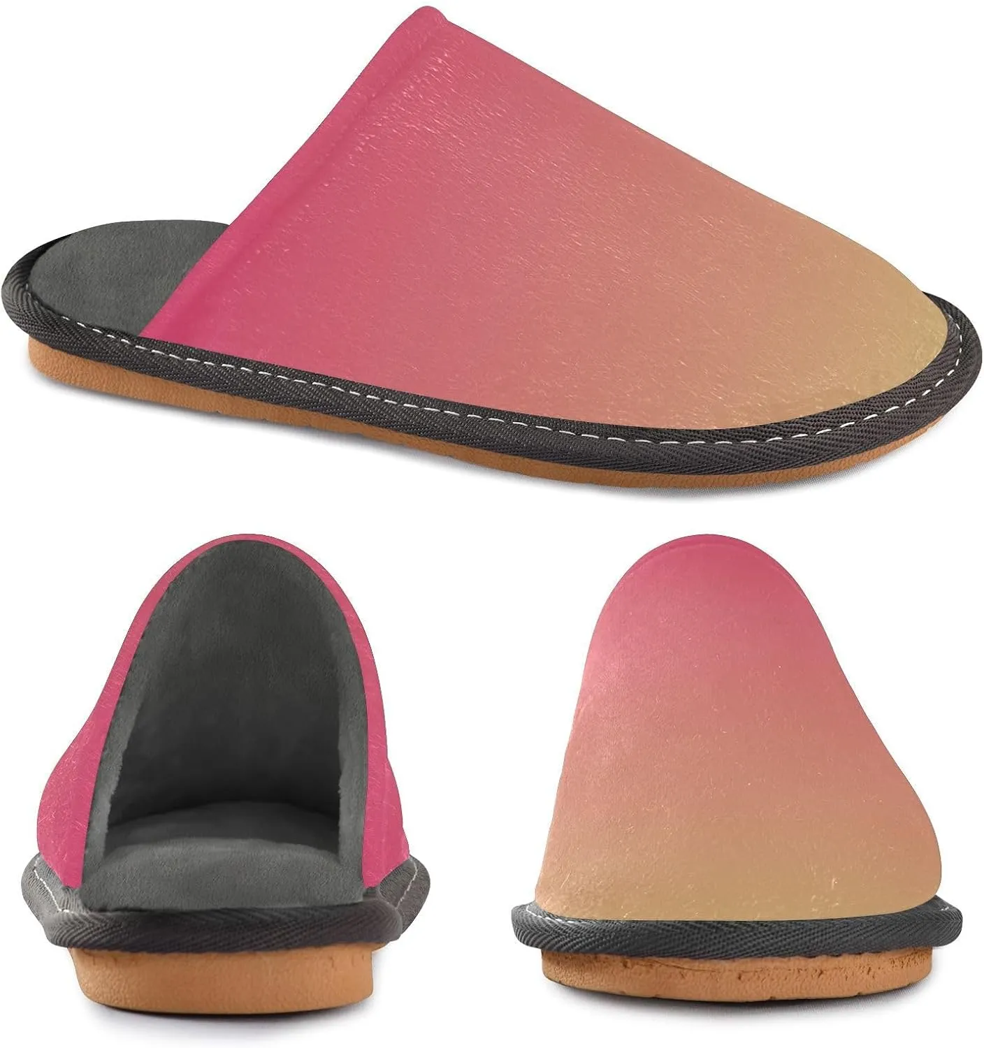 Purple Rose Gradient House Slippers for Women Men Non-Slip Cute Slippers