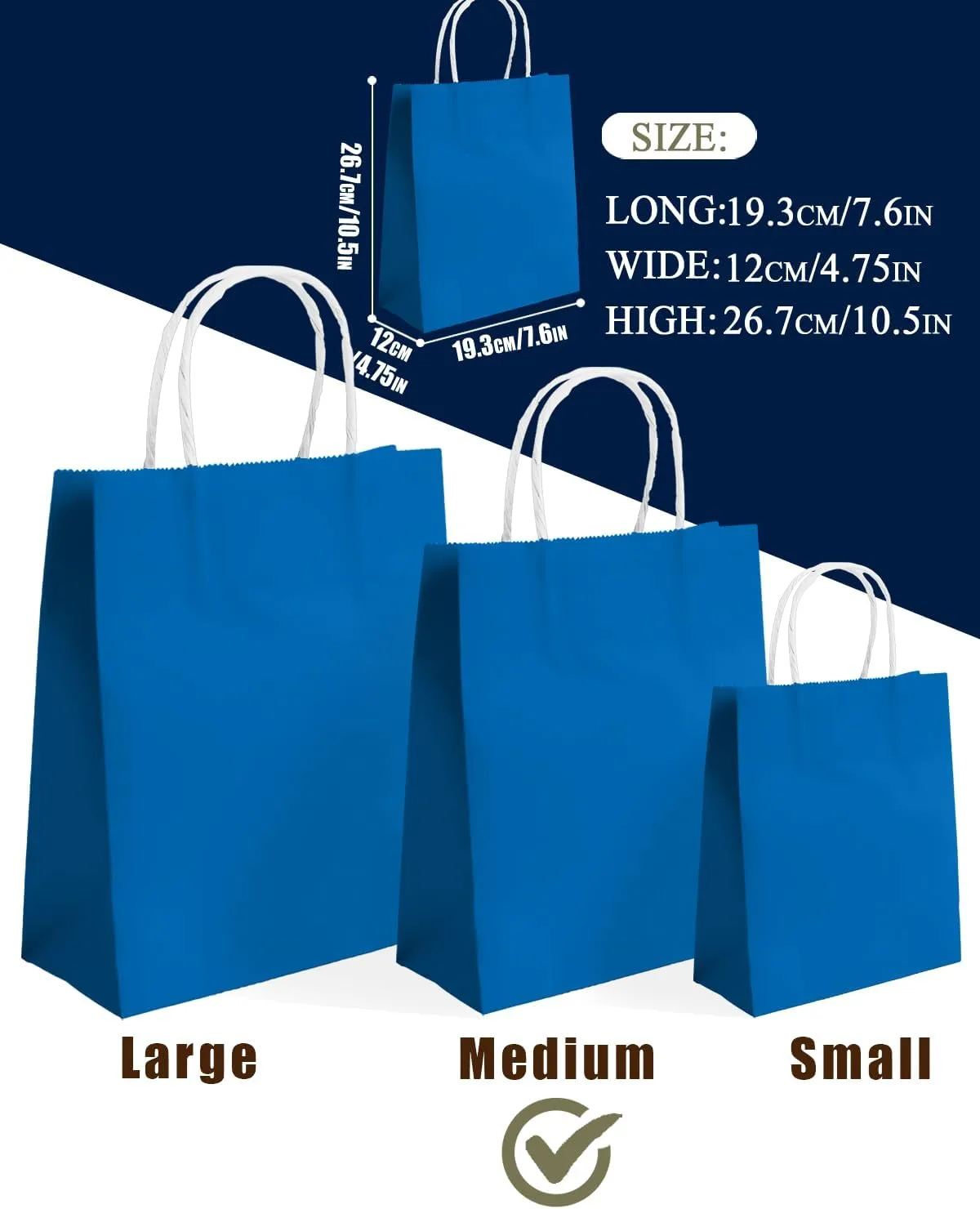 qiqee 30PCS Medium Gift Bag with Handles Bulk 11"x5"x8" Gift Bags Cyan Bags Multiple Uses (Medium Size)
