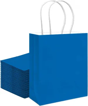 qiqee 30PCS Medium Gift Bag with Handles Bulk 11"x5"x8" Gift Bags Cyan Bags Multiple Uses (Medium Size)