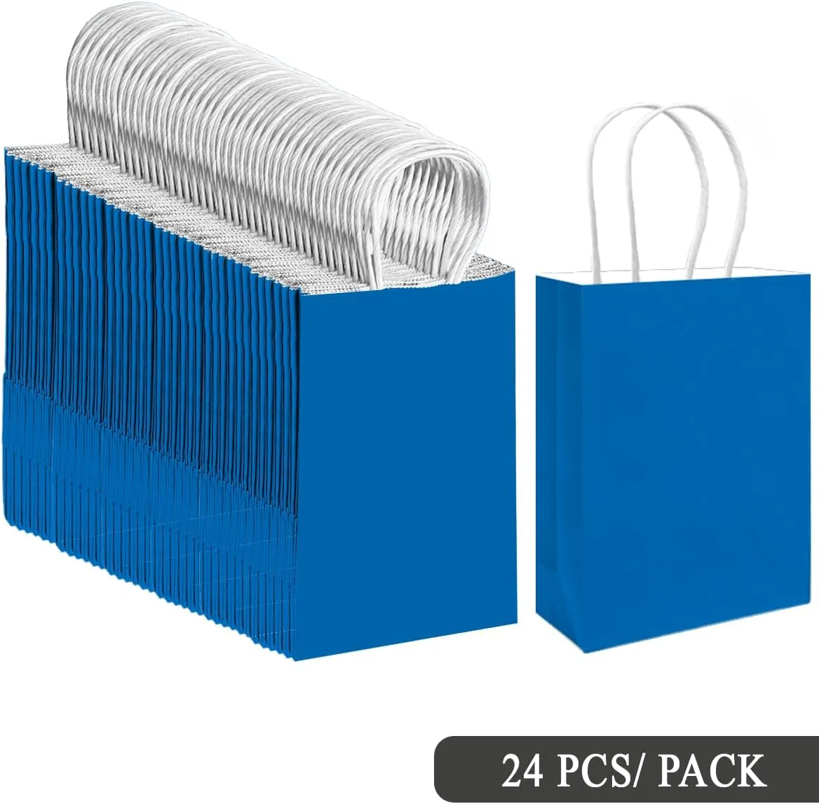 qiqee 30PCS Medium Gift Bag with Handles Bulk 11"x5"x8" Gift Bags Cyan Bags Multiple Uses (Medium Size)