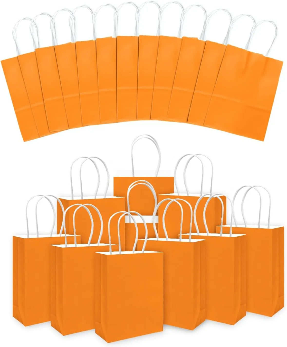 qiqee 30PCS Medium Gift Bag with Handles Bulk 11"x5"x8" Gift Bags Salmon Bags Multiple Uses (Medium Size)