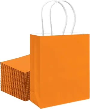 qiqee 30PCS Medium Gift Bag with Handles Bulk 11"x5"x8" Gift Bags Salmon Bags Multiple Uses (Medium Size)