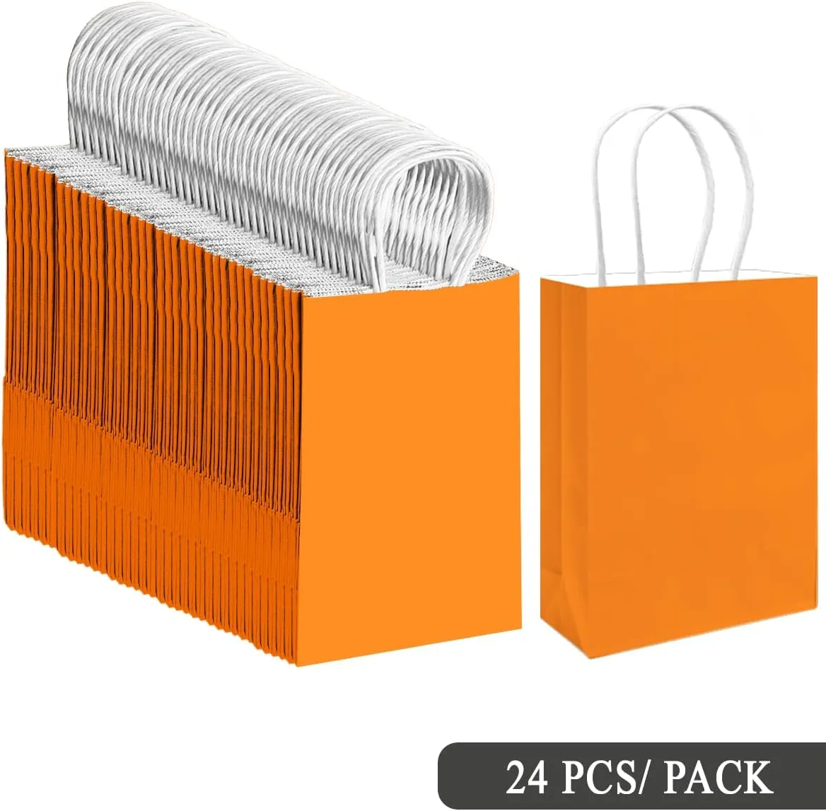 qiqee 30PCS Medium Gift Bag with Handles Bulk 11"x5"x8" Gift Bags Salmon Bags Multiple Uses (Medium Size)