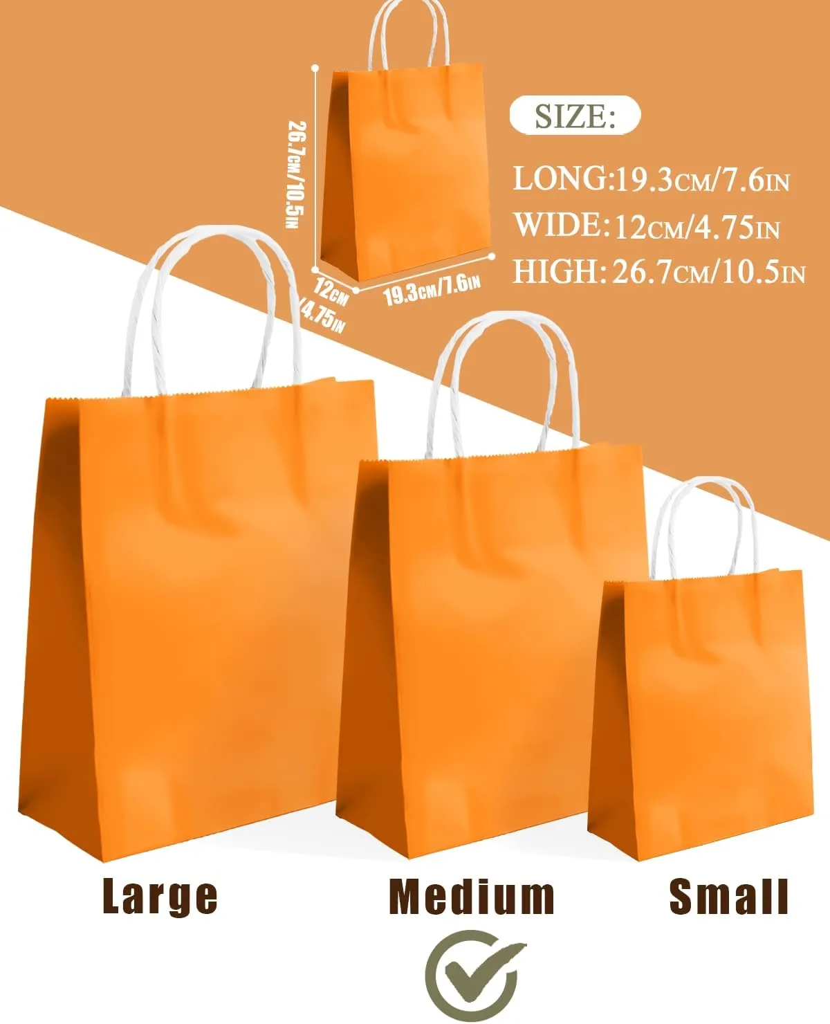 qiqee 30PCS Medium Gift Bag with Handles Bulk 11"x5"x8" Gift Bags Salmon Bags Multiple Uses (Medium Size)