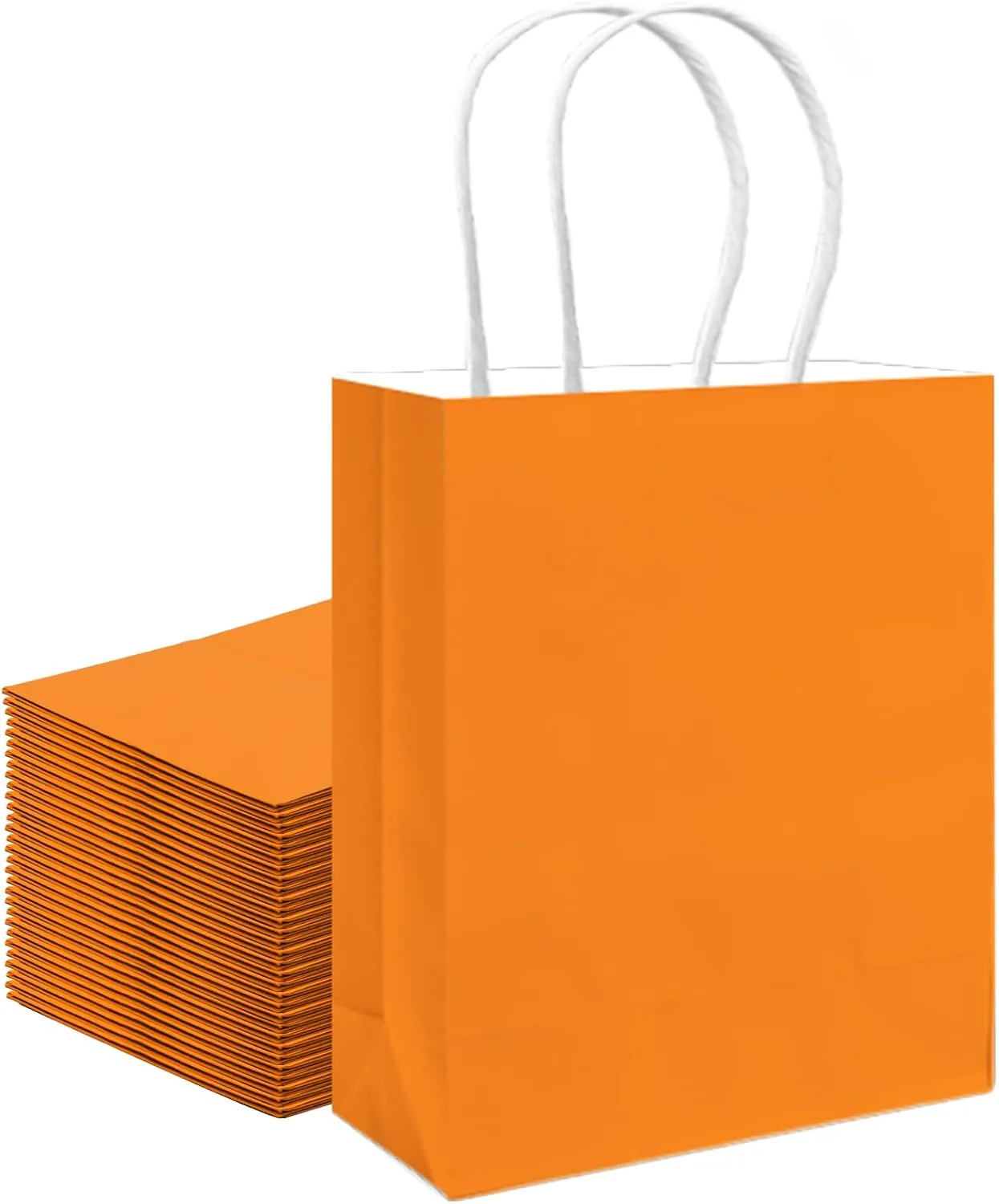 qiqee 30PCS Medium Gift Bag with Handles Bulk 11"x5"x8" Gift Bags Salmon Bags Multiple Uses (Medium Size)