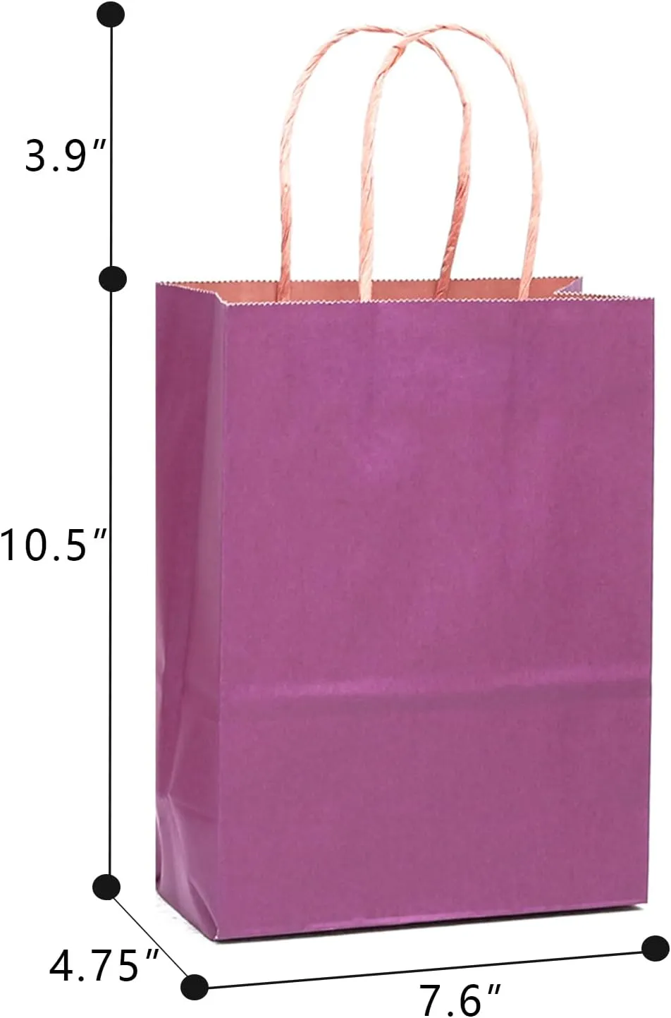 qiqee 32-Packs Deep Purple Paper Gift Bags with Handles Bulk 7.6"x4.75"x10.5" Medium Size Gift Bags Multiple Uses