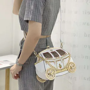 r women's bags Celebrity shoulder bags Fashion niche women's bags ins Creative carriage commuter bag Chain messenger